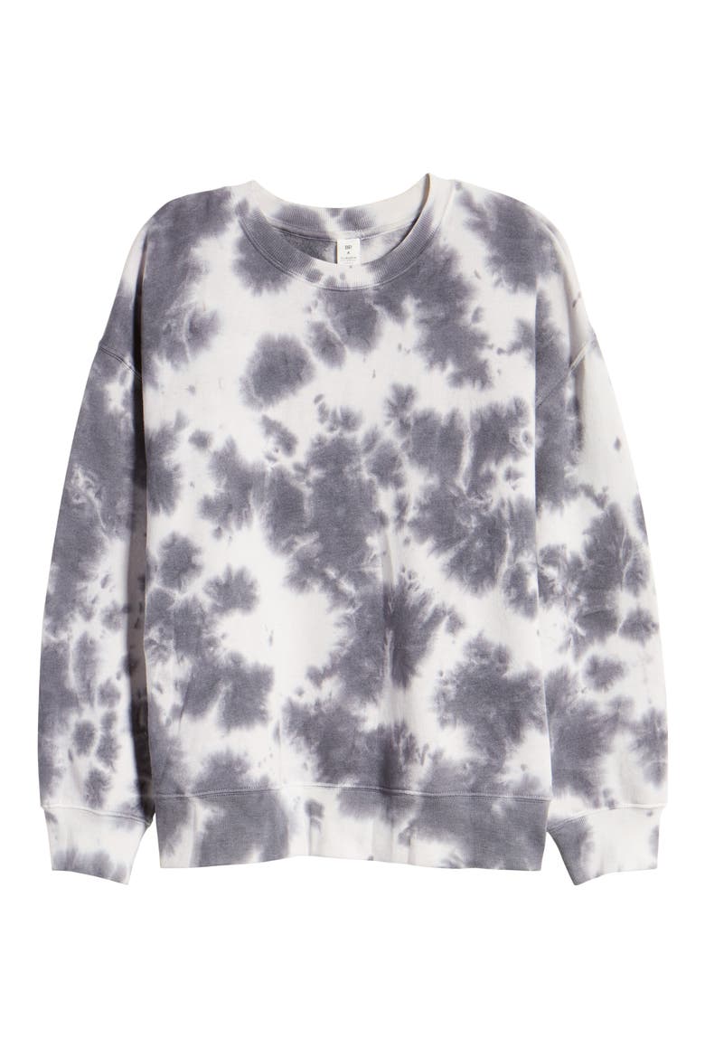 x Claudia Sulewski Tie Dye Sweatshirt, Alternate, color, GREY KITTEN TIE DYE