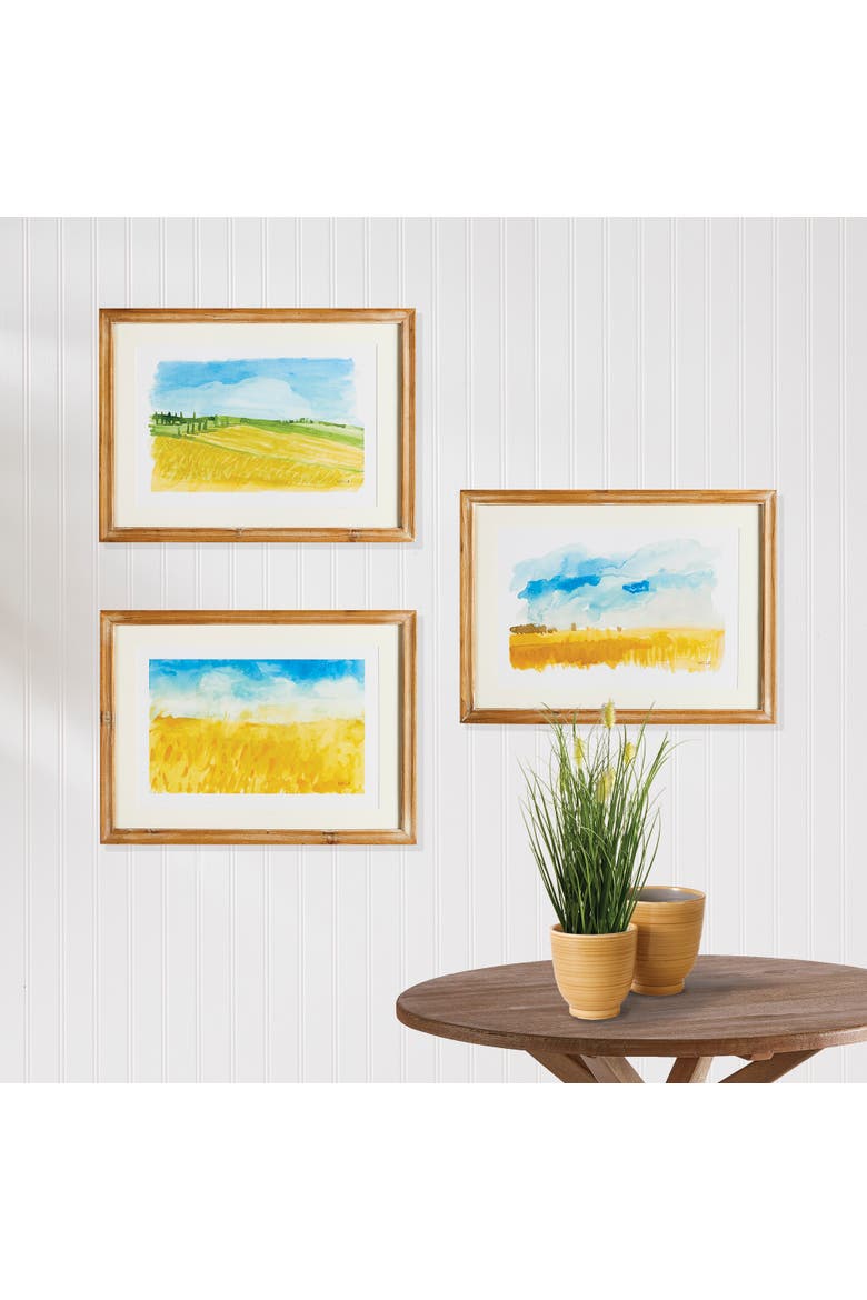 European Landscape Prints Set of 3, Alternate, color, White