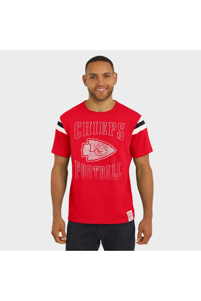 Men's Darius Rucker Collection by Fanatics  Red Kansas City Chiefs Football Stripe Sleeve T-Shirt, Alternate, color, Red