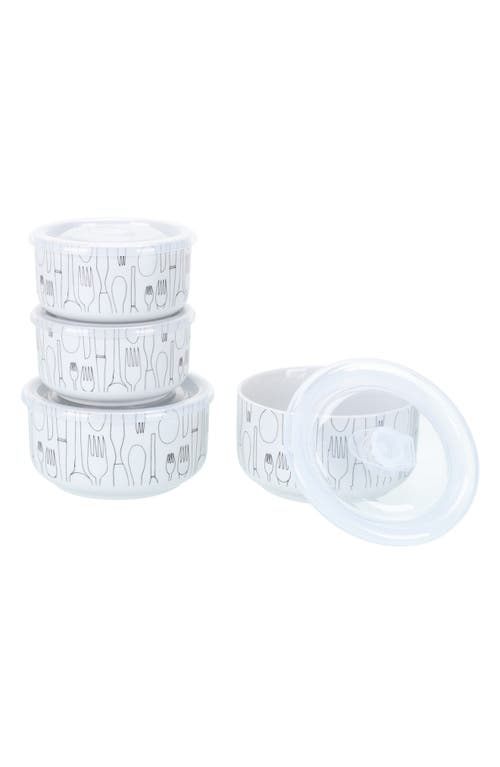 Bia Cordon Bleu Set Of 4 Assorted Storage Bowls With Lids In White