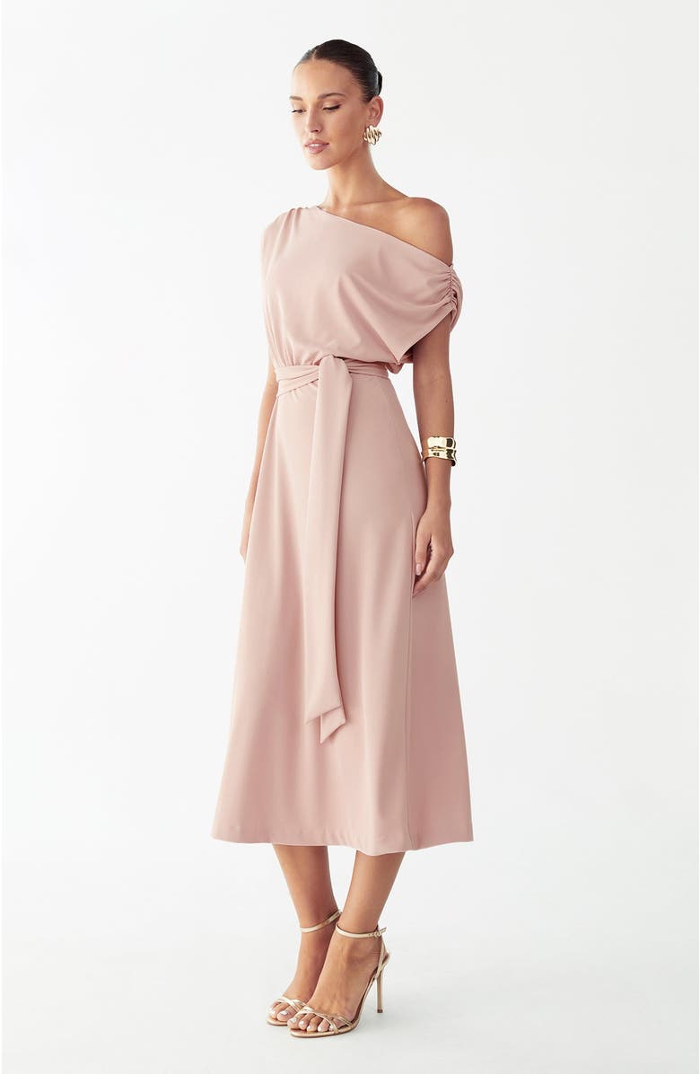WILLA Eva Midi Dress, Alternate, color, Blush