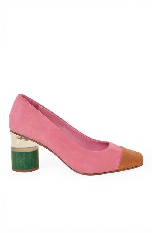 Charlotte Stone Risa Mismatch Cap Toe Pump In Multi
