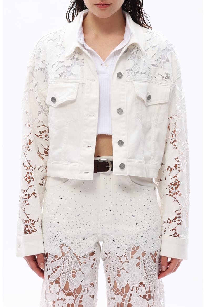 Lace Detail Crop Jacket, Main, color, ALBA