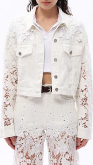 Bayeas Lace Detail Crop Jacket