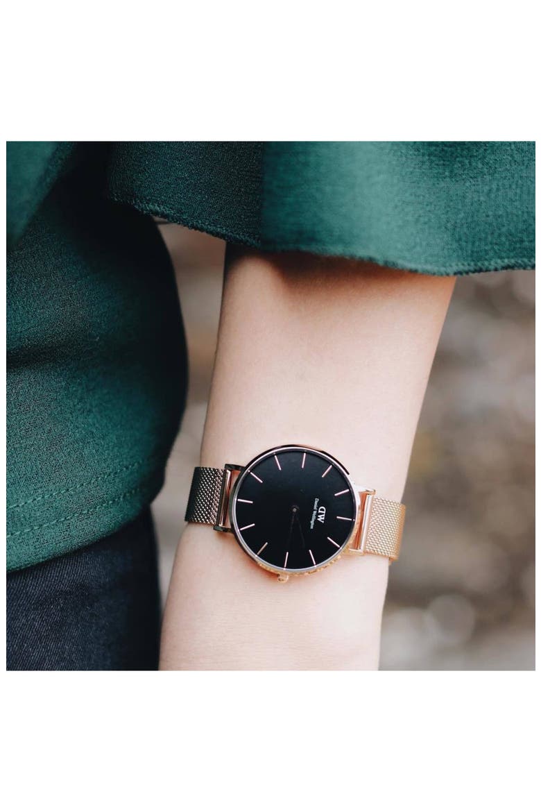 Classic Petite Mesh Strap Watch, 32mm, Alternate, color, ROSE GOLD/WHITE/ROSE GOLD