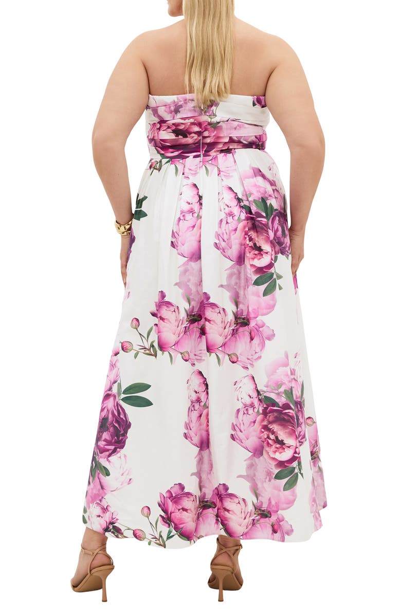 City Chic Rosalee Floral Maxi Dress, Alternate, color, Ivory Multi Bloom