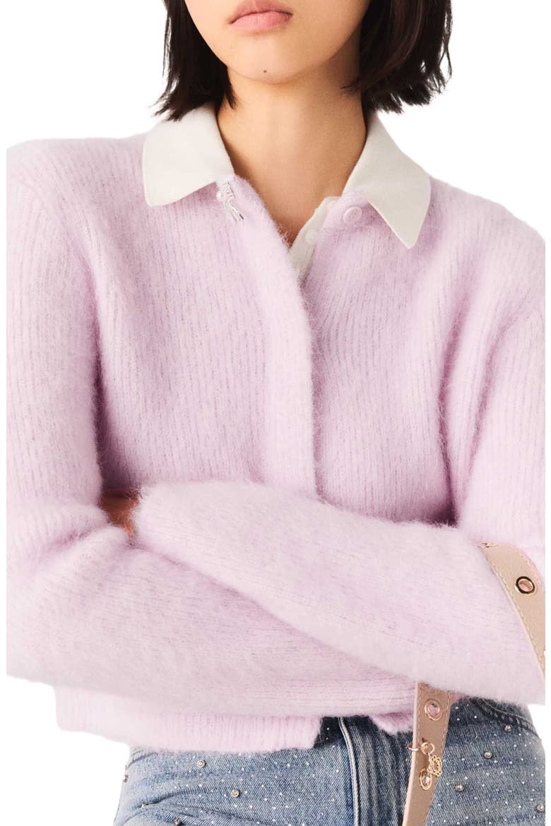Jewelled bow cardigan, Alternate, color, Pink