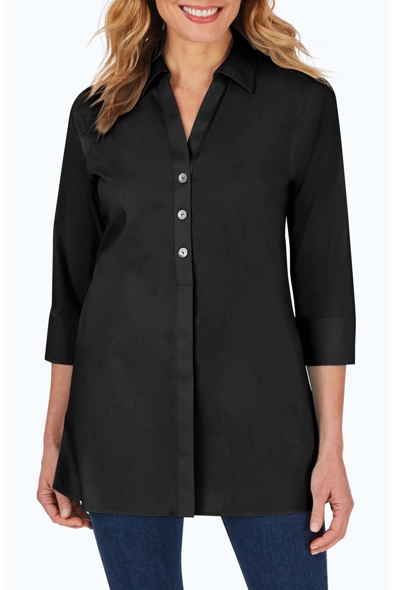 Pamela Non-Iron Stretch Tunic, Main, color, BLACK