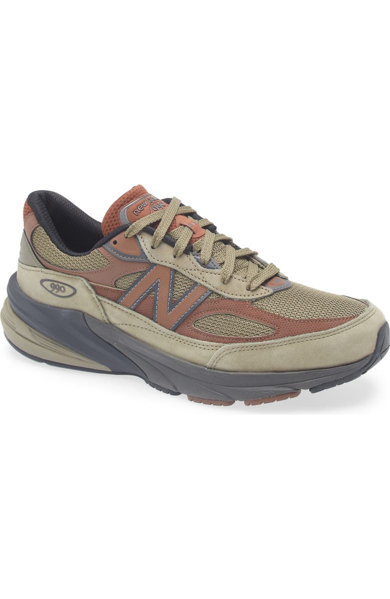 New Balance Made in USA 990 v6 Running Shoe, Main, color, Dark Camo/ Rich Oak