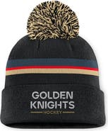 FANATICS Women's Fanatics Black Vegas Golden Knights Authentic Pro Rink Cuffed Knit Hat with Pom