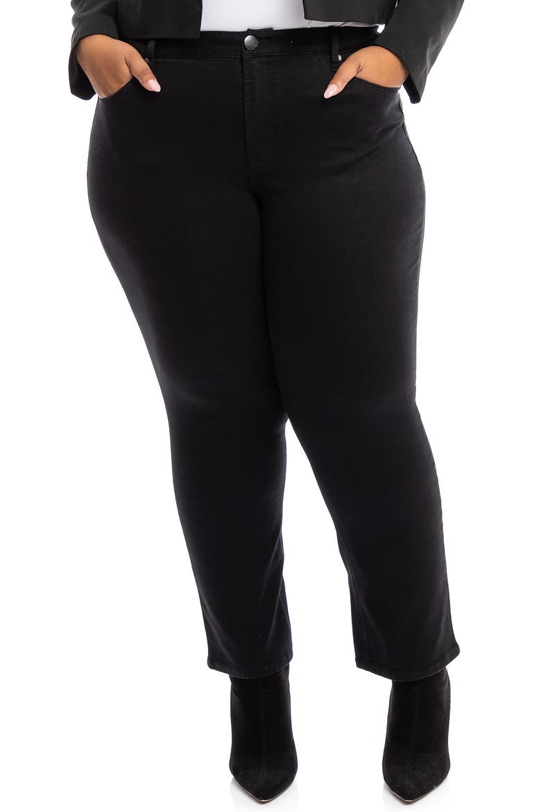Cheeky Straight Leg Jeans, Main, color, BLACK