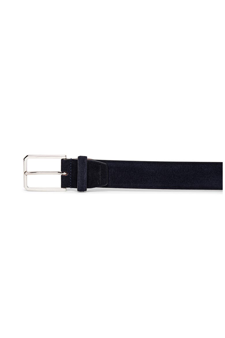 Suede Leather Belt, Alternate, color, BLUE