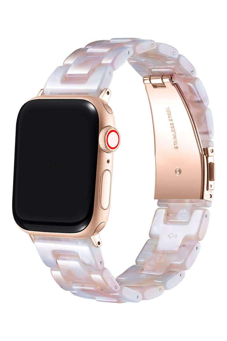 Claire Tortoiseshell Print Apple Watch® Watchband, Alternate, color, BLUSH TORTOISE