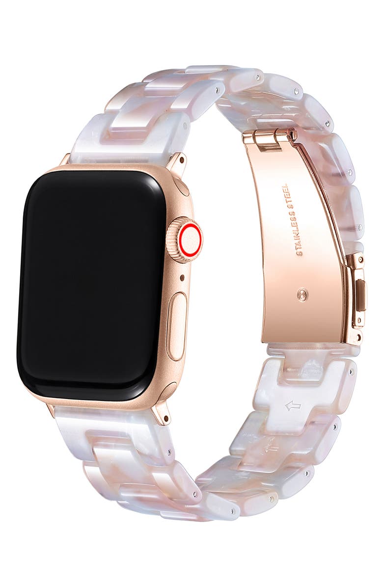 The Posh Tech Claire Tortoiseshell Print Apple Watch<sup>®</sup> Watchband, Alternate, color, Blush Tortoise