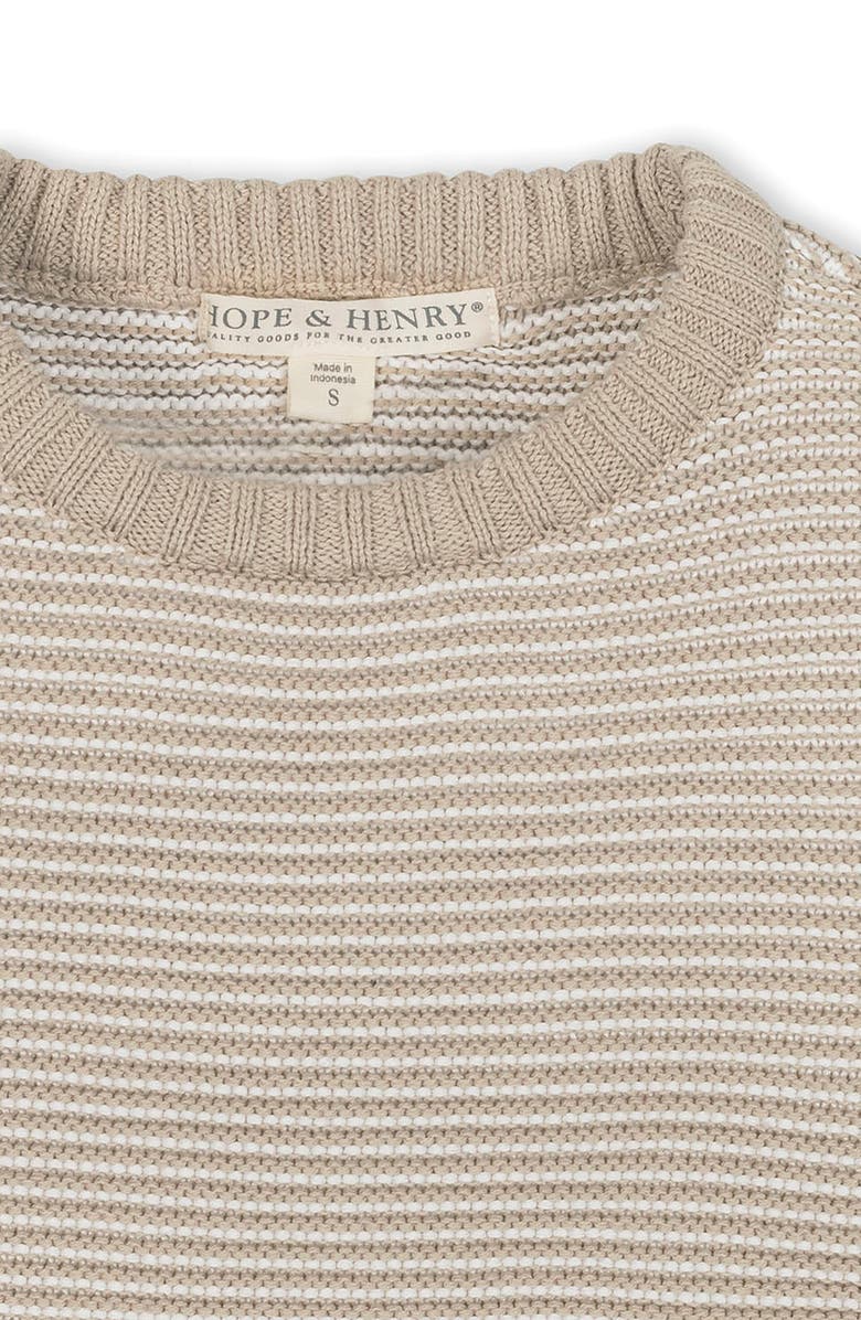 Hope & Henry Kids' Organic Long Sleeve Crewneck Pullover Sweater, Alternate, color, Natural Stripe