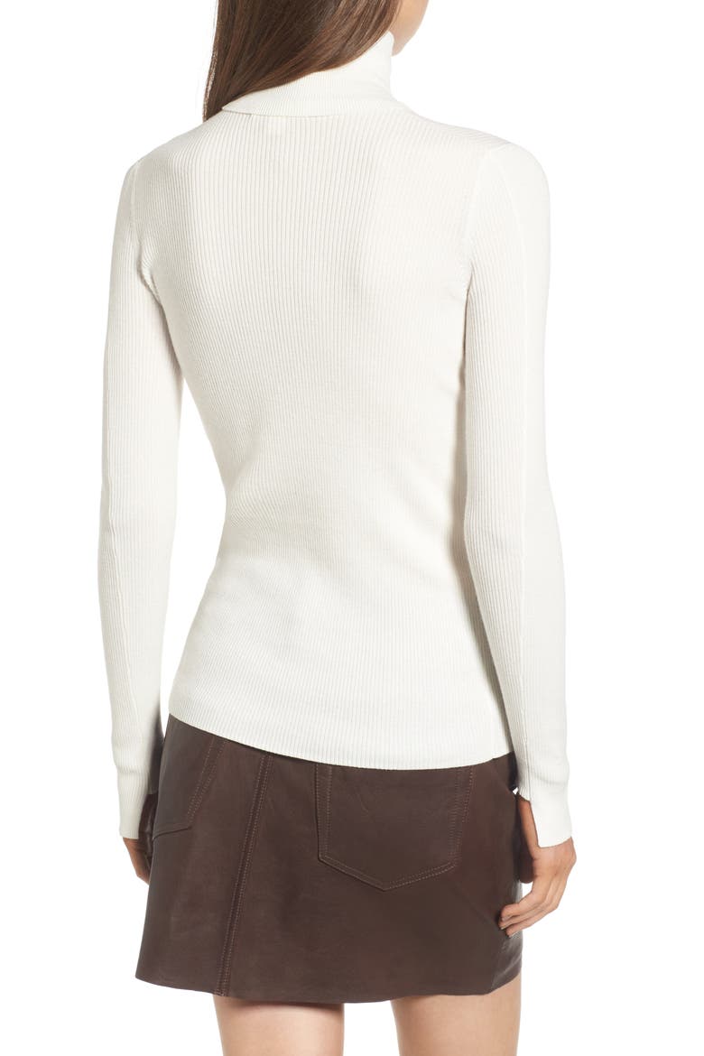x Something Navy Turtleneck Sweater, Alternate, color, IVORY