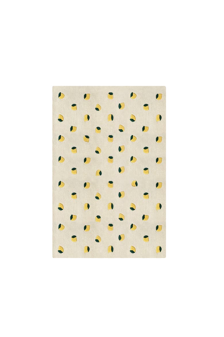 Lemons Rug, Main, color, Cream / Yellow Print