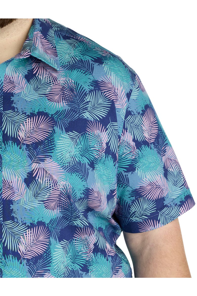 Big & Tall Leaf Print Sport Shirt, Alternate, color, MULTI