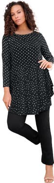 Roaman's Plus Size Boatneck Swing Ultra Drape Tunic Top