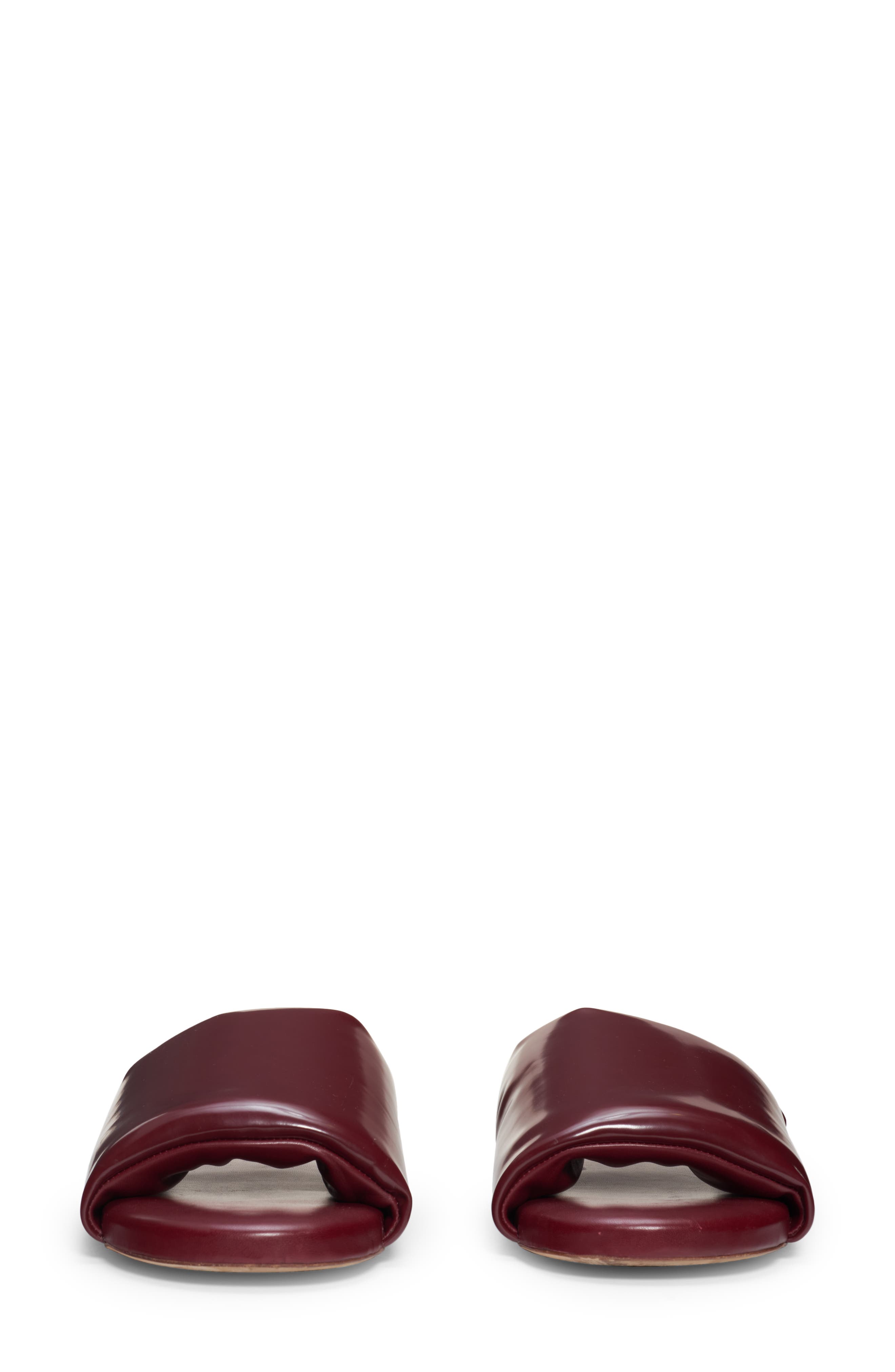 Latex Leather Slide Sandal, Alternate, color, MERLOT