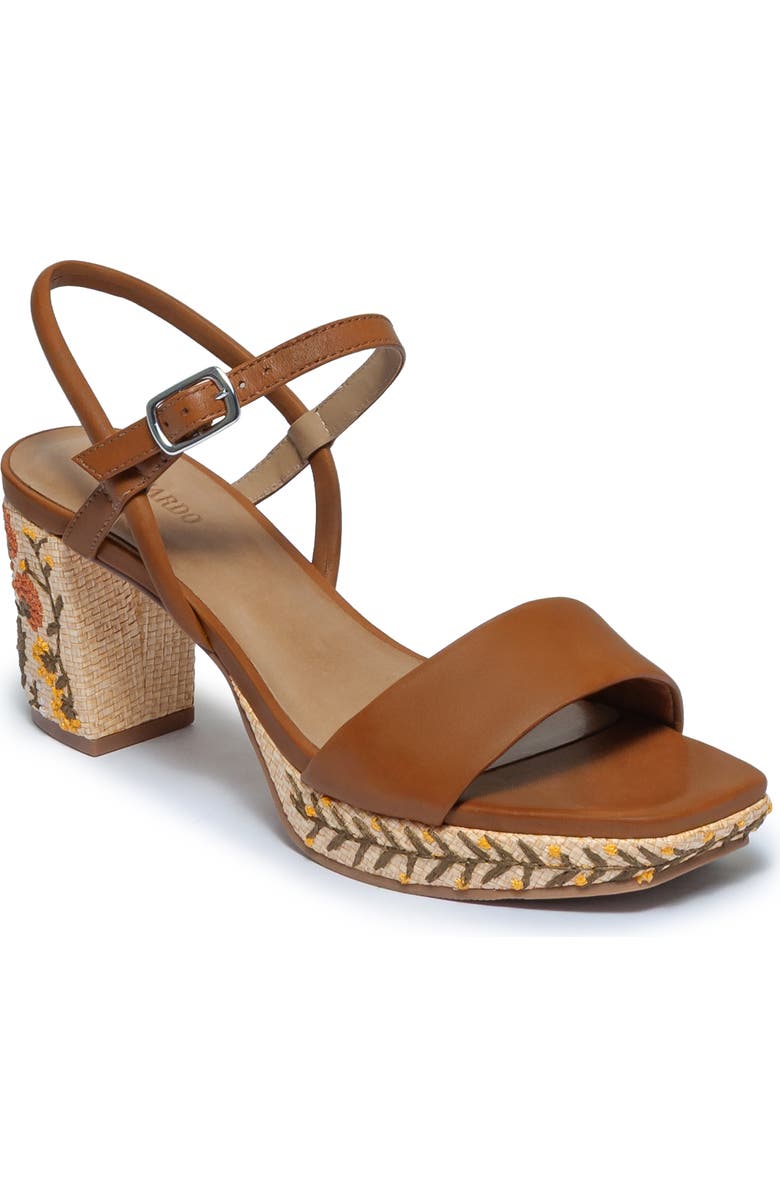 Bernardo Footwear Canto Embrodiery Platform Sandal, Alternate, color, Luggage