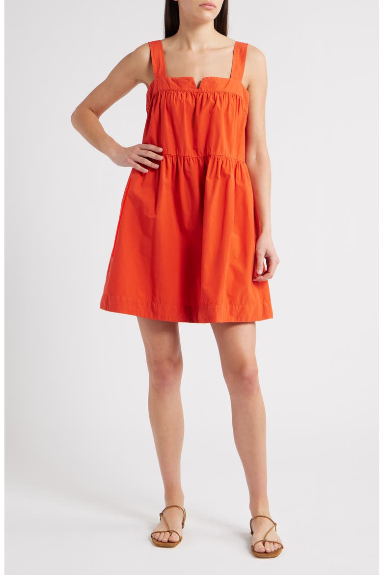Claribel Babydoll Dress, Main, color, AURORA RED