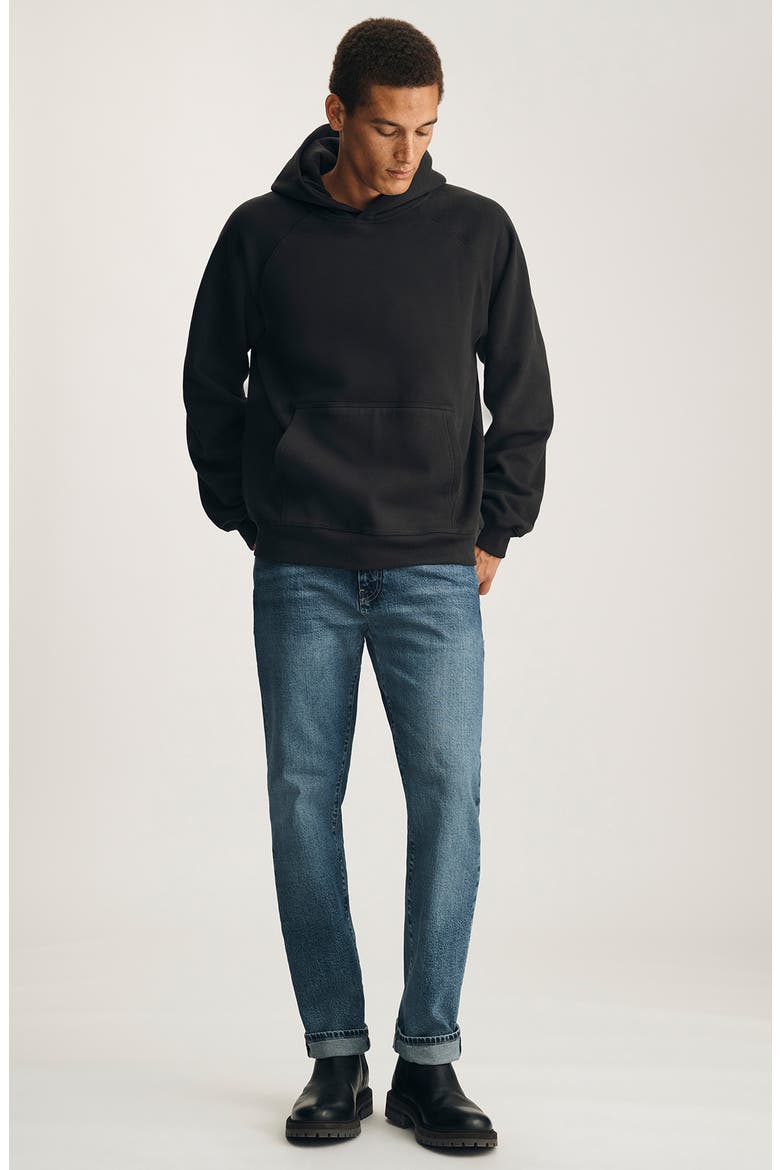 Relaxed Fit Cotton Hoodie, Alternate, color, BLACK