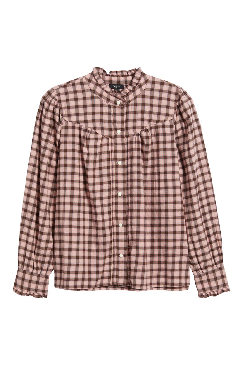 Alanna Gingham Long Sleeve Shirt, Alternate, color, GARNET ROSE COBALT