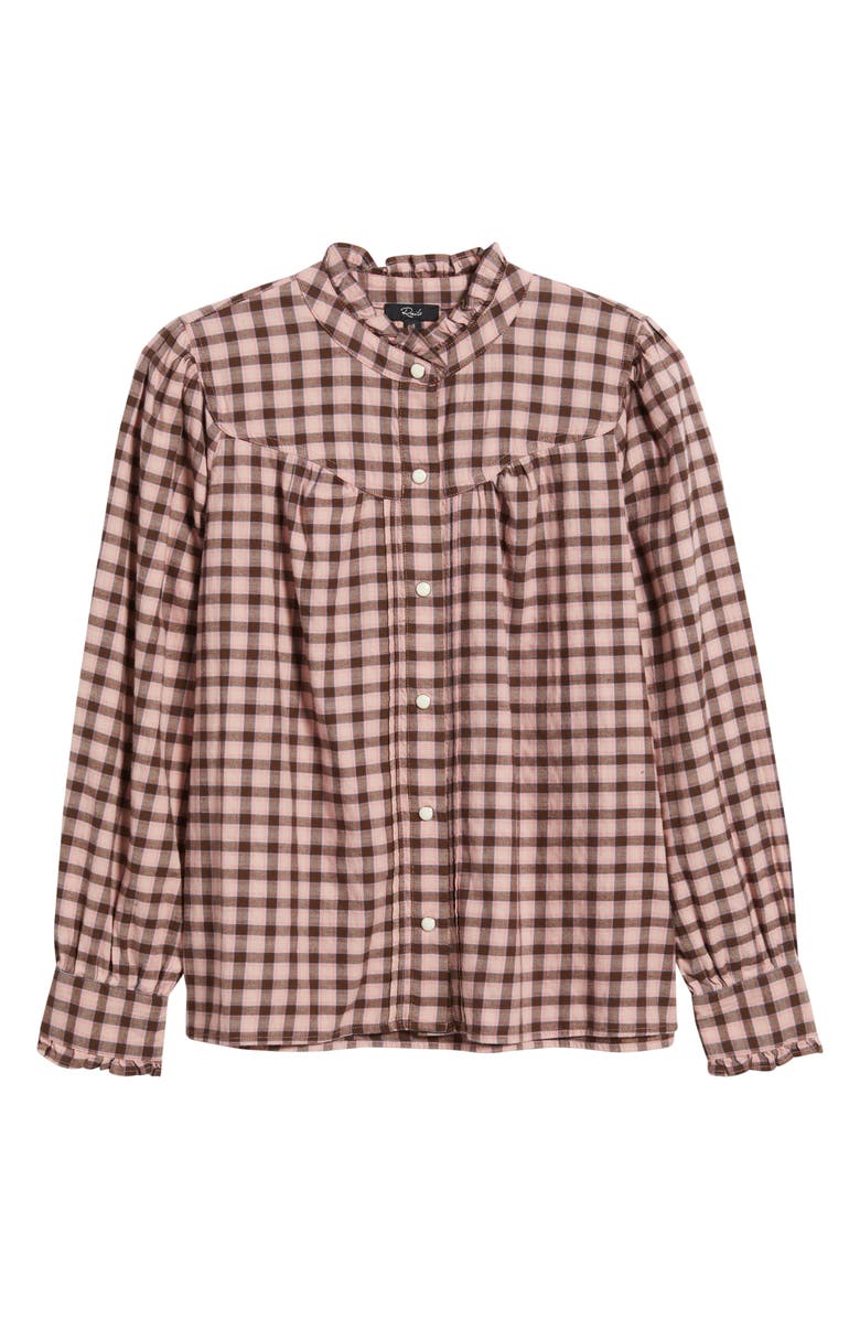 Rails Alanna Gingham Long Sleeve Shirt, Alternate, color, Garnet Rose Cobalt
