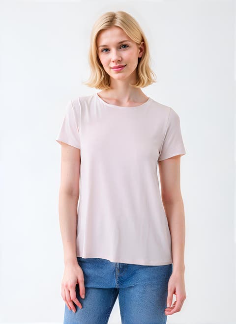 Soft Touch Short Sleeve T-Shirt with Pleated Back