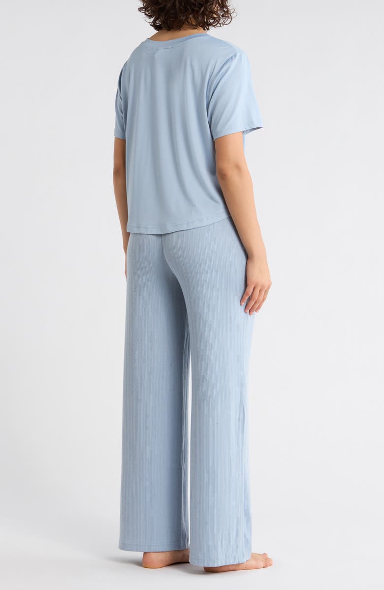 YOGALICIOUS T-Shirt & Wide Leg Pants Pajamas, Alternate, color, Thunderstorm