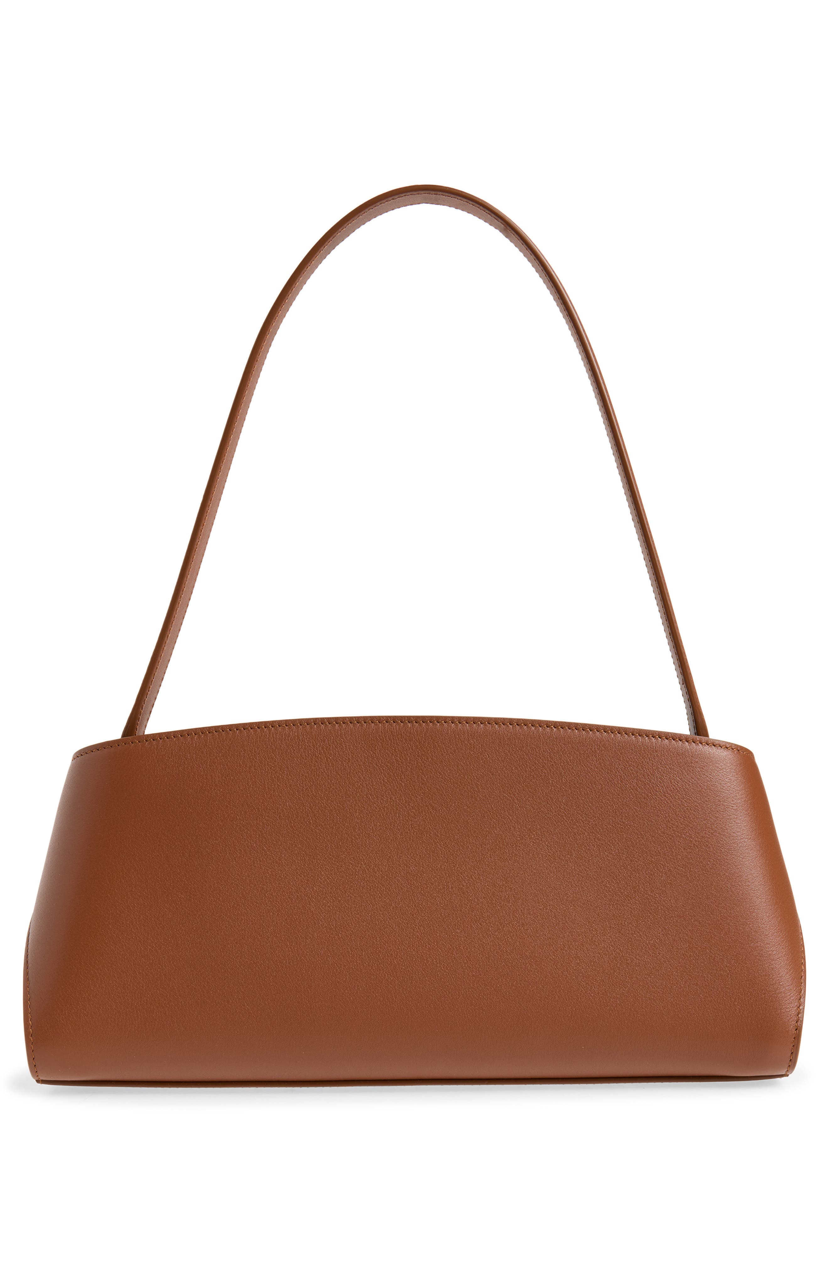 FERRAGAMO Hug Leather East/West Shoulder Bag, Alternate, color, New Cognac T Di Moro