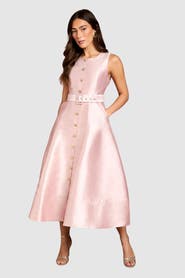 Coast Button Through Belted A-Line Dress