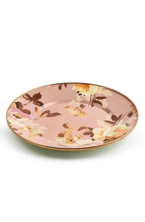 Wild Rose Mauve Enameled Steel Dinner Plate