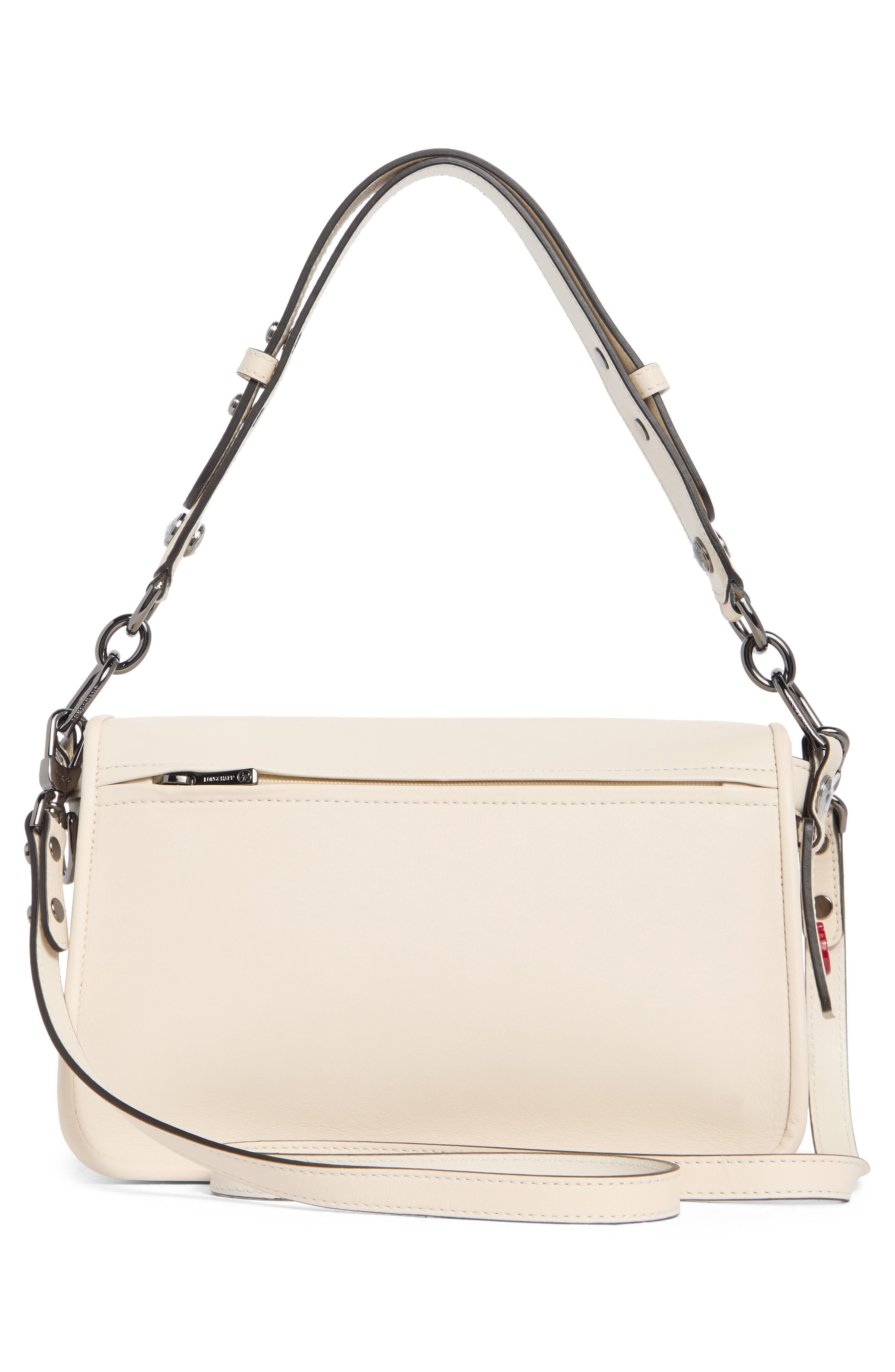 Longchamp Mademoiselle Medium Leather Satchel, Alternate, color, Ivory