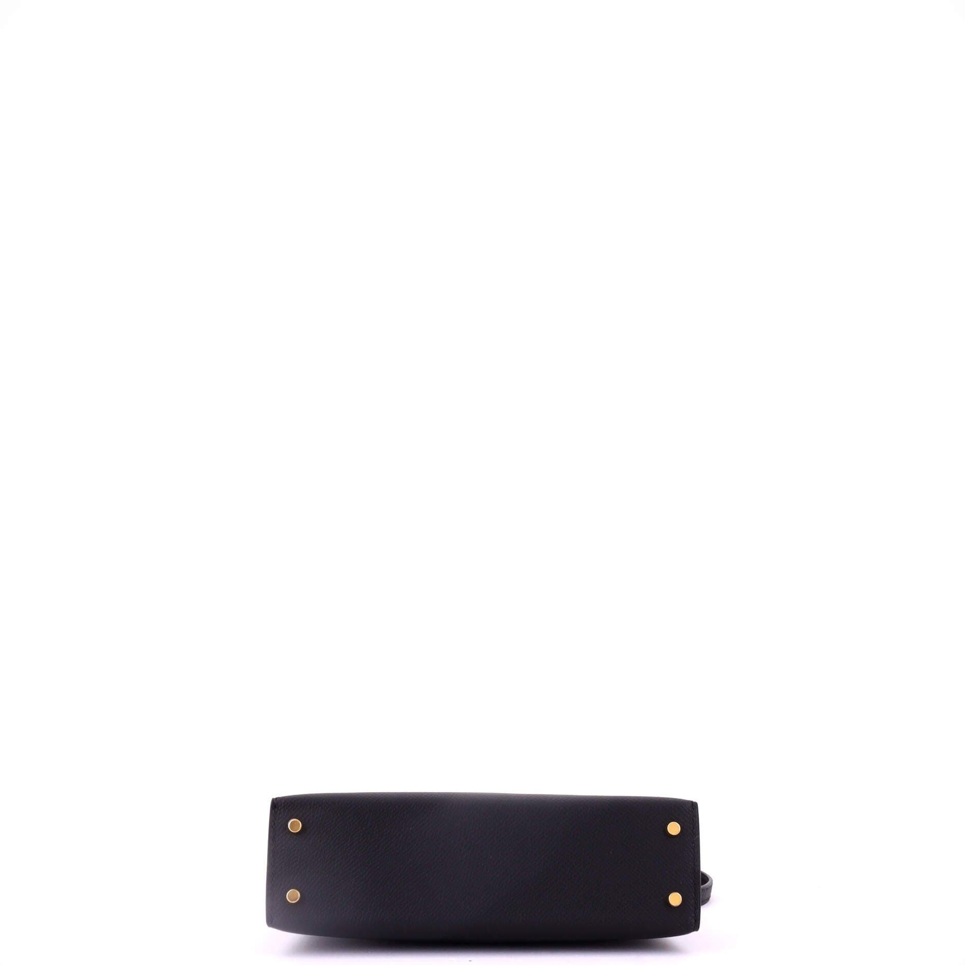 Pre-Owned Hermes Kelly Mini II Bag Black Epsom with Gold Hardware 20, Alternate, color, Noir