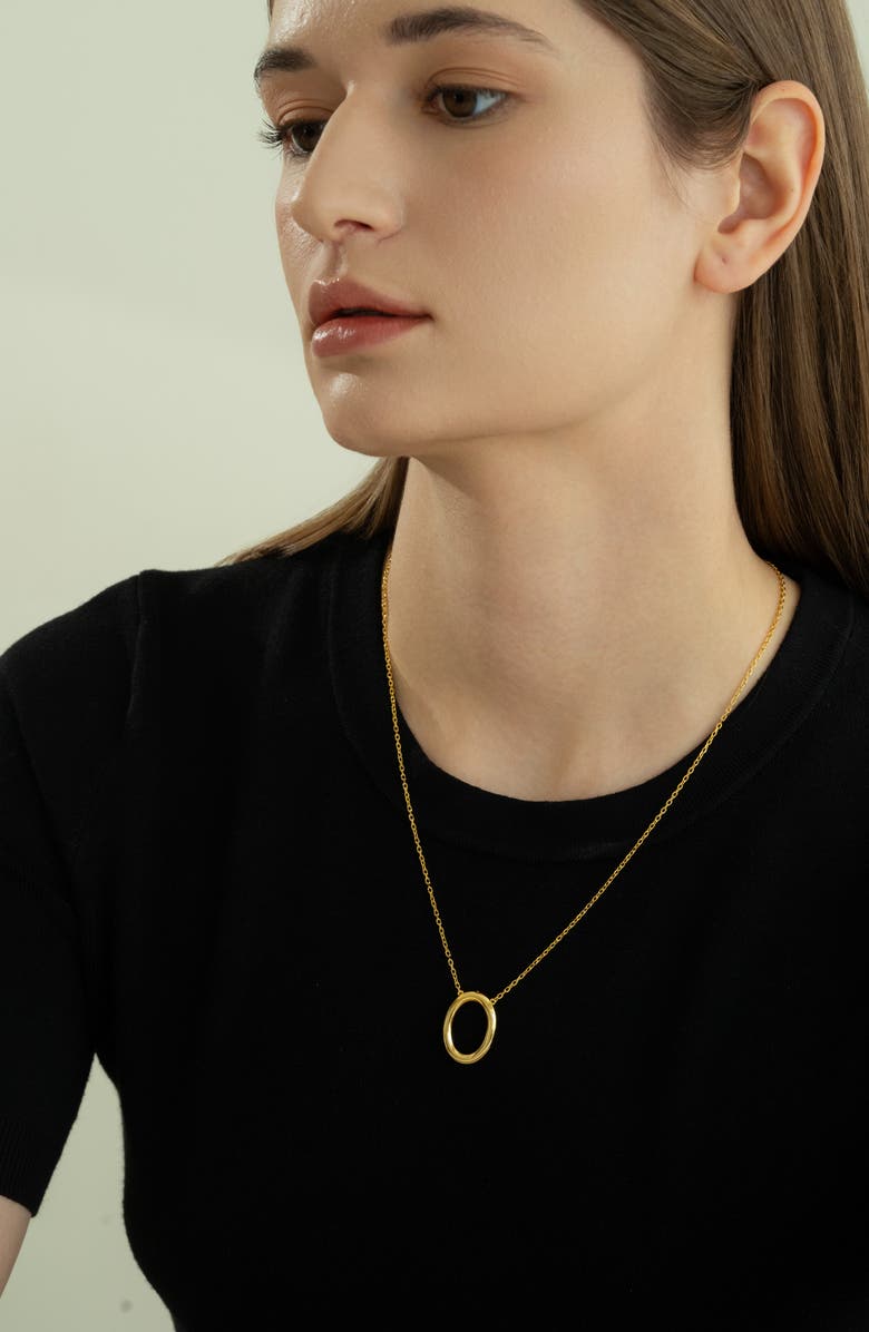 Bearfruit Jewelry Sterling Silver 18k Gold Plated Brynn Circle Necklace Holiday Gift Idea, Alternate, color, Gold