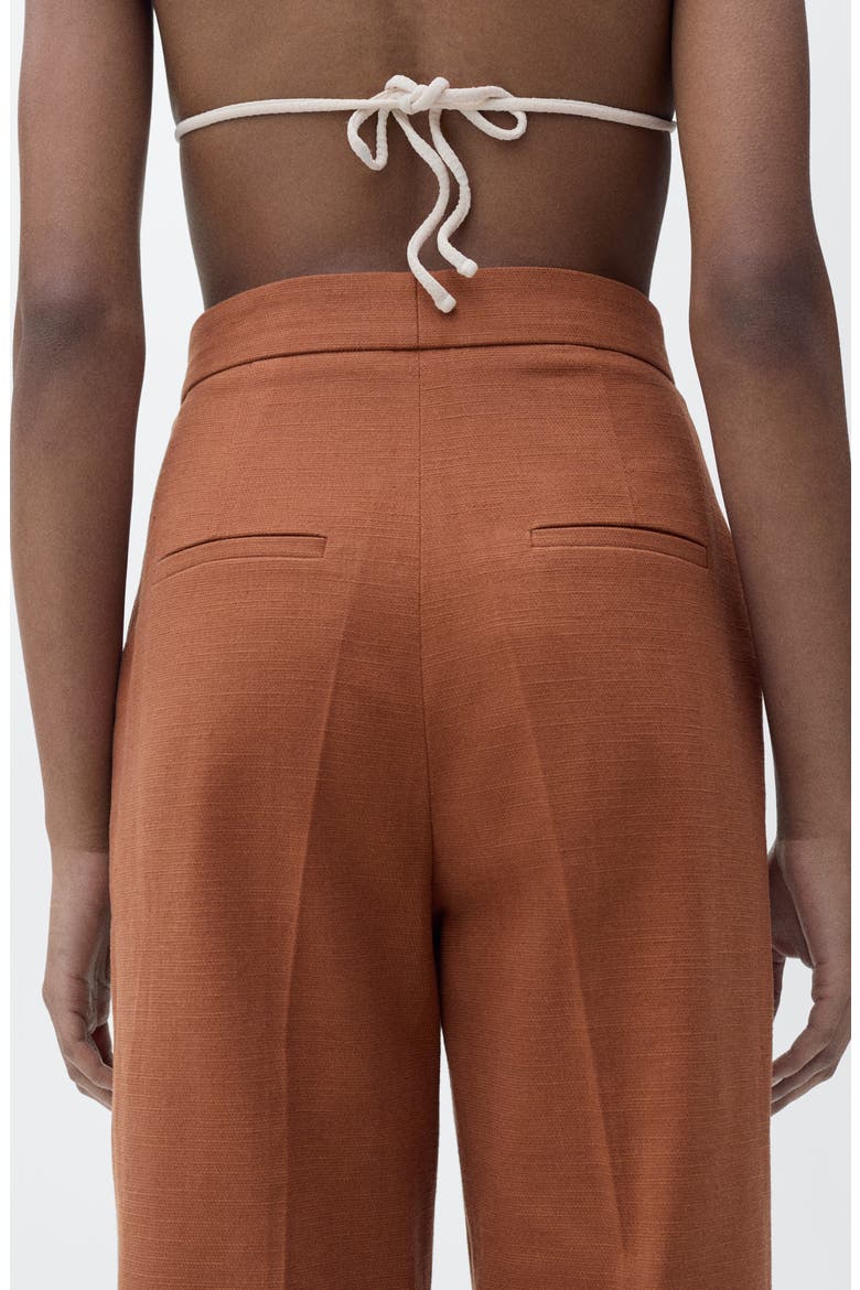 Stretch Cotton & Linen Suit Pants, Alternate, color, CARAMEL