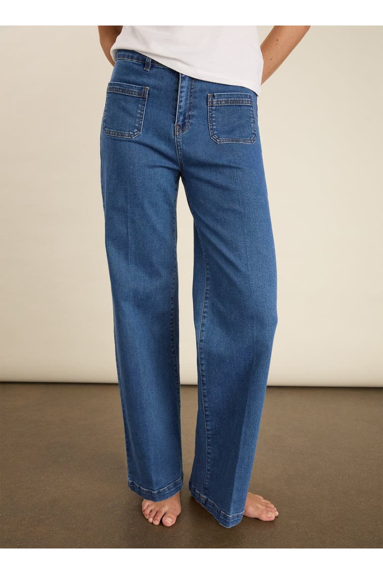 Robyn Denim Straight-Leg Stretch Jeans, Alternate, color, Washed Indigo