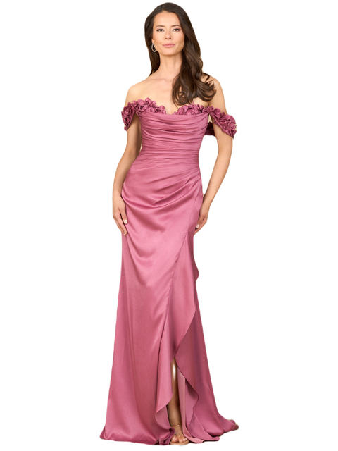 Off Shoulder Crepe Gown