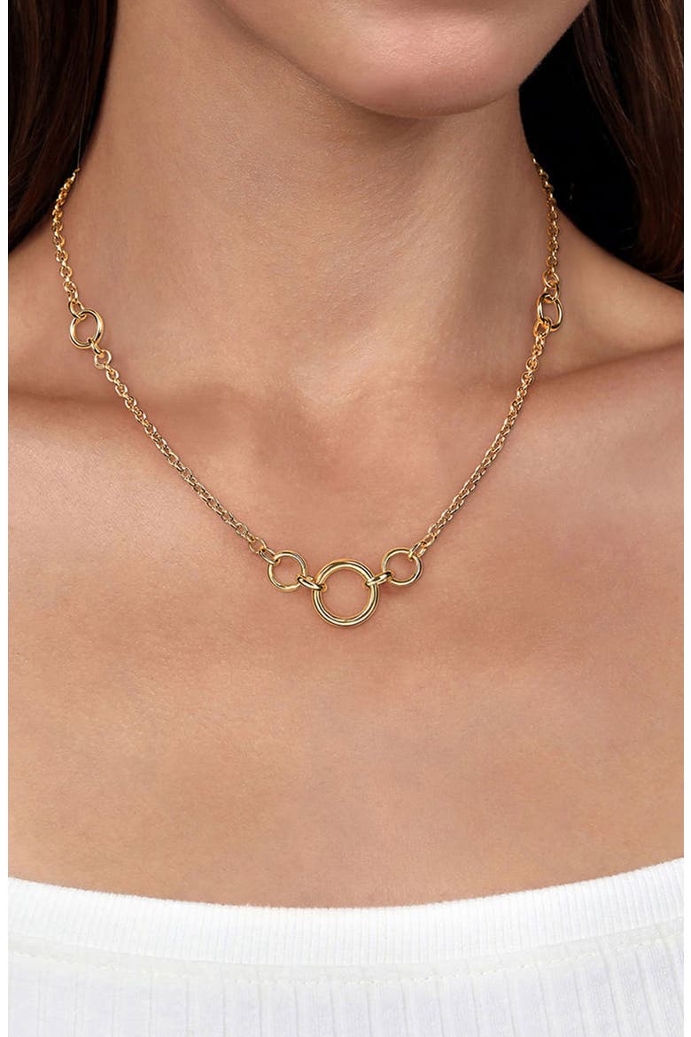 Bujukan Hollow Tube Link Necklace, Alternate, color, GOLD
