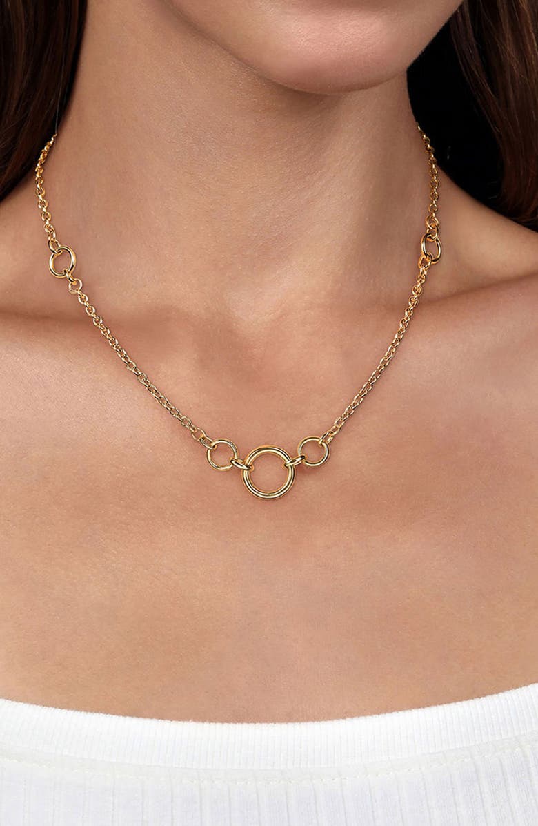 Gabriel & Co. Bujukan Hollow Tube Link Necklace, Alternate, color, Gold