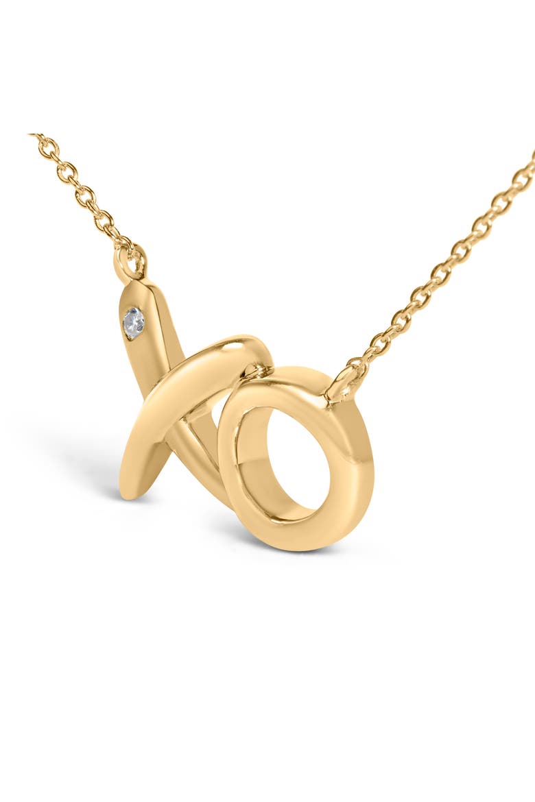 Gold Vermeil Diamond Accent "XO" Necklace, Alternate, color, Silver