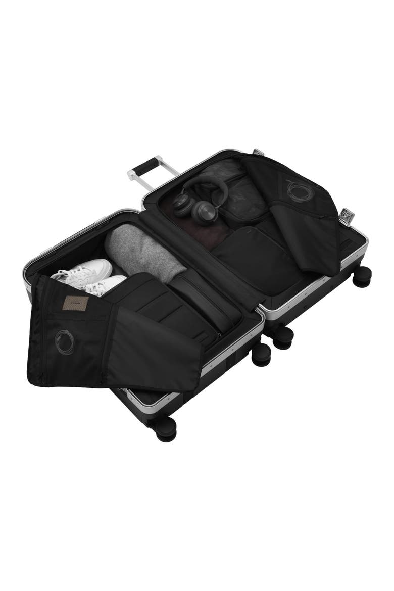 Ramverk Pro Hardside 28 Inch Checked Luggage Spinner with Buckle Closure, Alternate, color, Silver