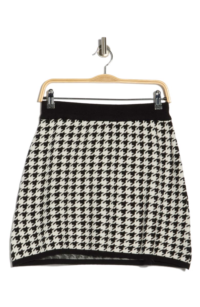 French Connection Houndstooth Miniskirt, Alternate, color, Black/ White Houndstooth