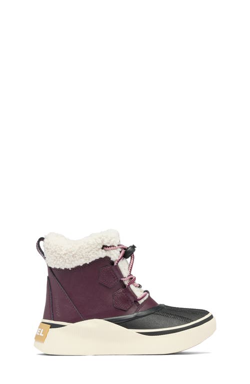 Sorel Kids' Out N About Iv Chillz Waterproof Duck Boot In Epic Plum/black