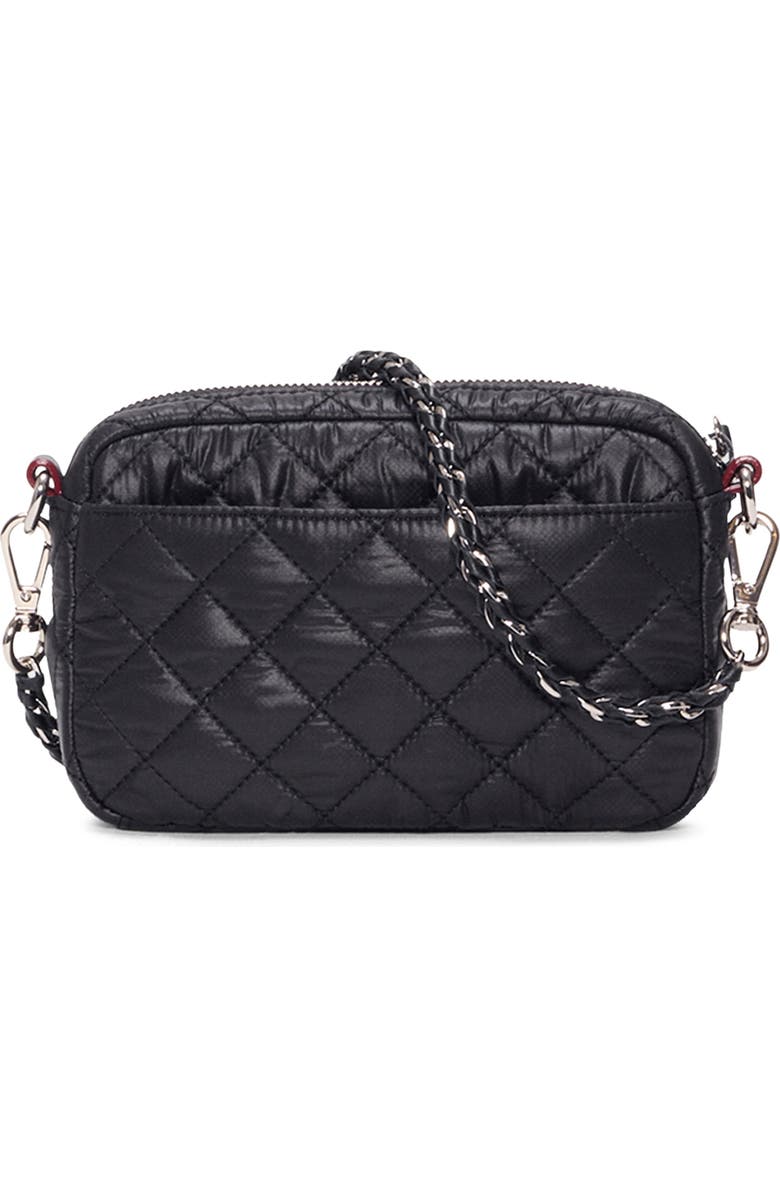 MZ Wallace Mini Crosby Quilted Nylon Crossbody Bag, Alternate, color, Black