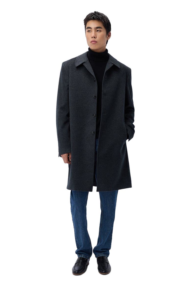 Men's Single Breasted Cashmere Coat, Main, color, charcoal