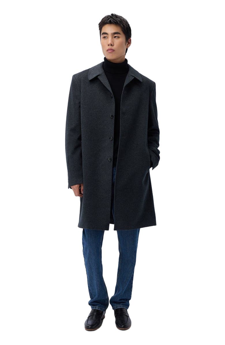 GOBI Mongolian Cashmere Men's Single Breasted Cashmere Coat, Main, color, Charcoal