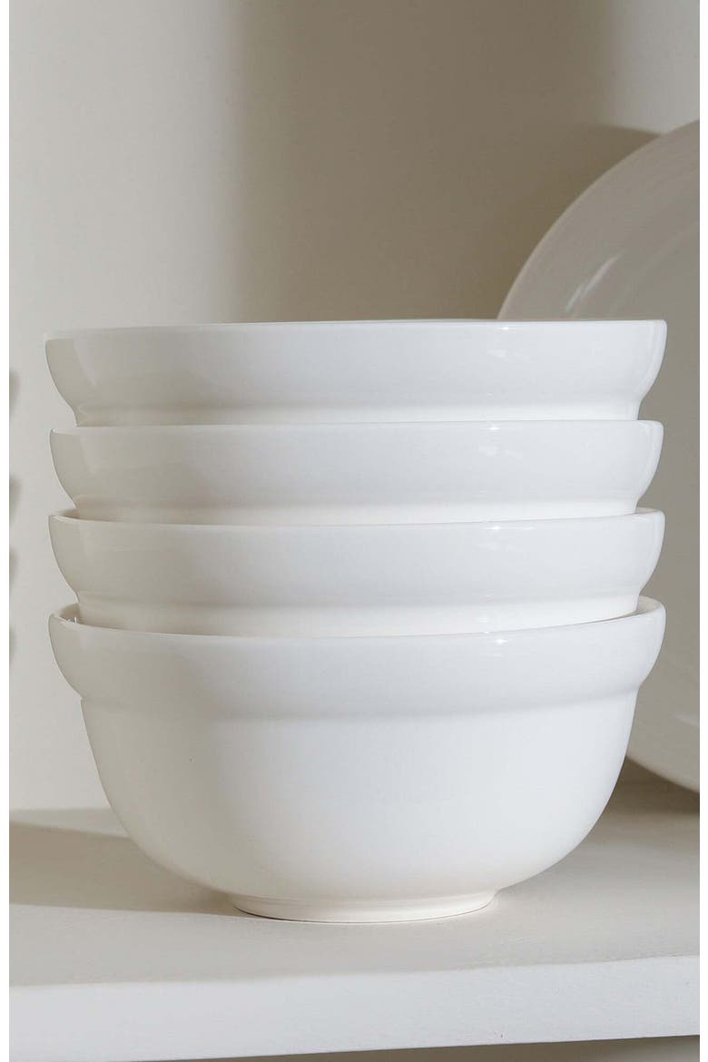 Virtuo Porcelain 4-Piece Bowl Set, Alternate, color, White
